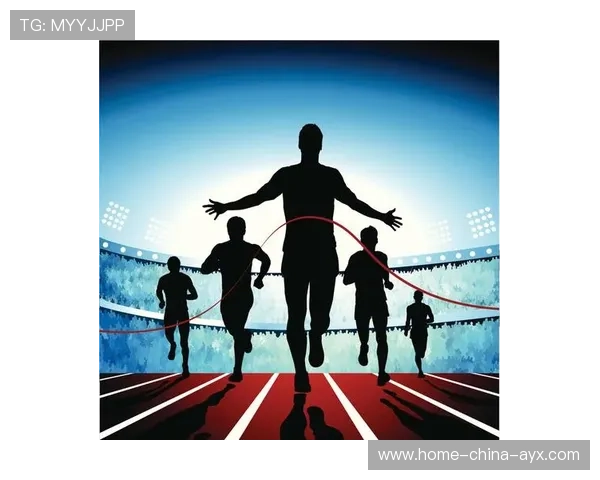 跑步选手终点线前摆pose，照片成爆款海报